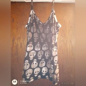 reversible skull spaghetti strap tank top